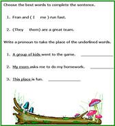 Free first grade sentences language lesson plans, sentences language theme units and activities printable sheets