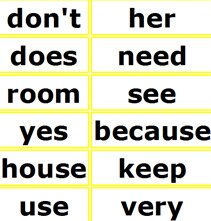 first grade free English Words wall, 1st grade kids vocabulary printables