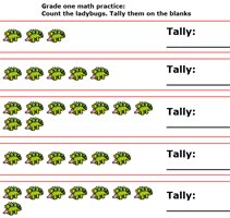 first grade tally number worksheets