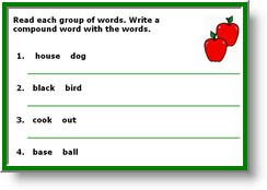 Free first grade English language arts worksheets, 1st grade opposite words worksheets, English Word Families worksheets