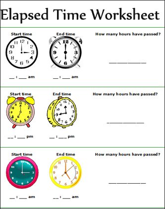 elapsed time worksheets, Free Printable primary school show time math Worksheets, free 2nd grade Show time math lesson plans
