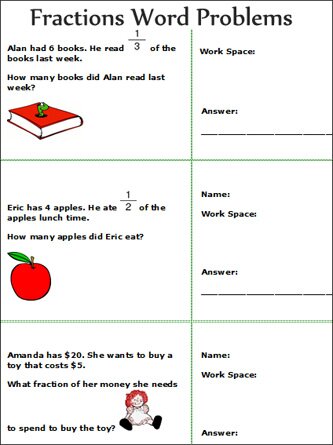  fractions worksheets, Free Printable primary school fractions word problems math Worksheets, free elementary school fractions math lesson plans