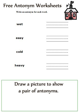 Antonyms worksheets, opposite words Worksheets, Free printable 2nd grade English worksheets, elementary school English language arts lesson plans and learning games