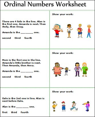 Ordinal and cardinal numbers worksheets, free math worksheets for 2nd grade and math exercises