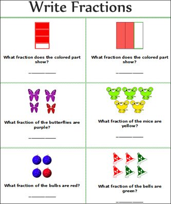  fractions worksheets, Free Printable primary school write fractions math Worksheets, free 2nd grade teach fractions math lesson plans