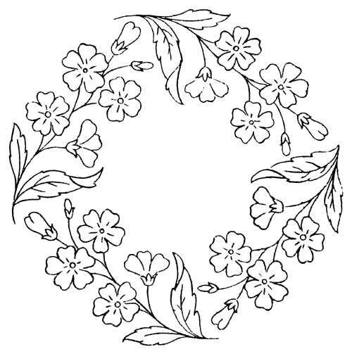Floral frame coloring picture