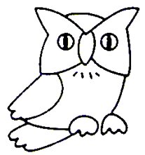 six cute cartoon owls coloring page