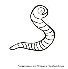 Earthworm coloring picture