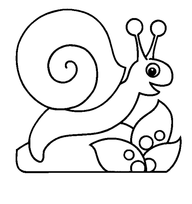 Snail and leaf coloring picture