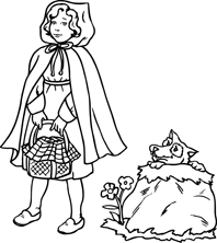 little red hood with wolf coloring pages