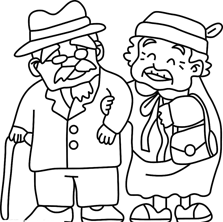 old couple coloring pages