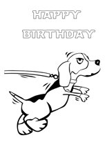 Free printable running dog birthday cards to color for crayons