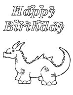 Coloring birthday banner font and lion cards two fold cards