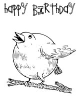 free printable singing robin saying happy birthday 