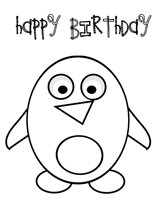 Jumping happy penguin sending birthday wish