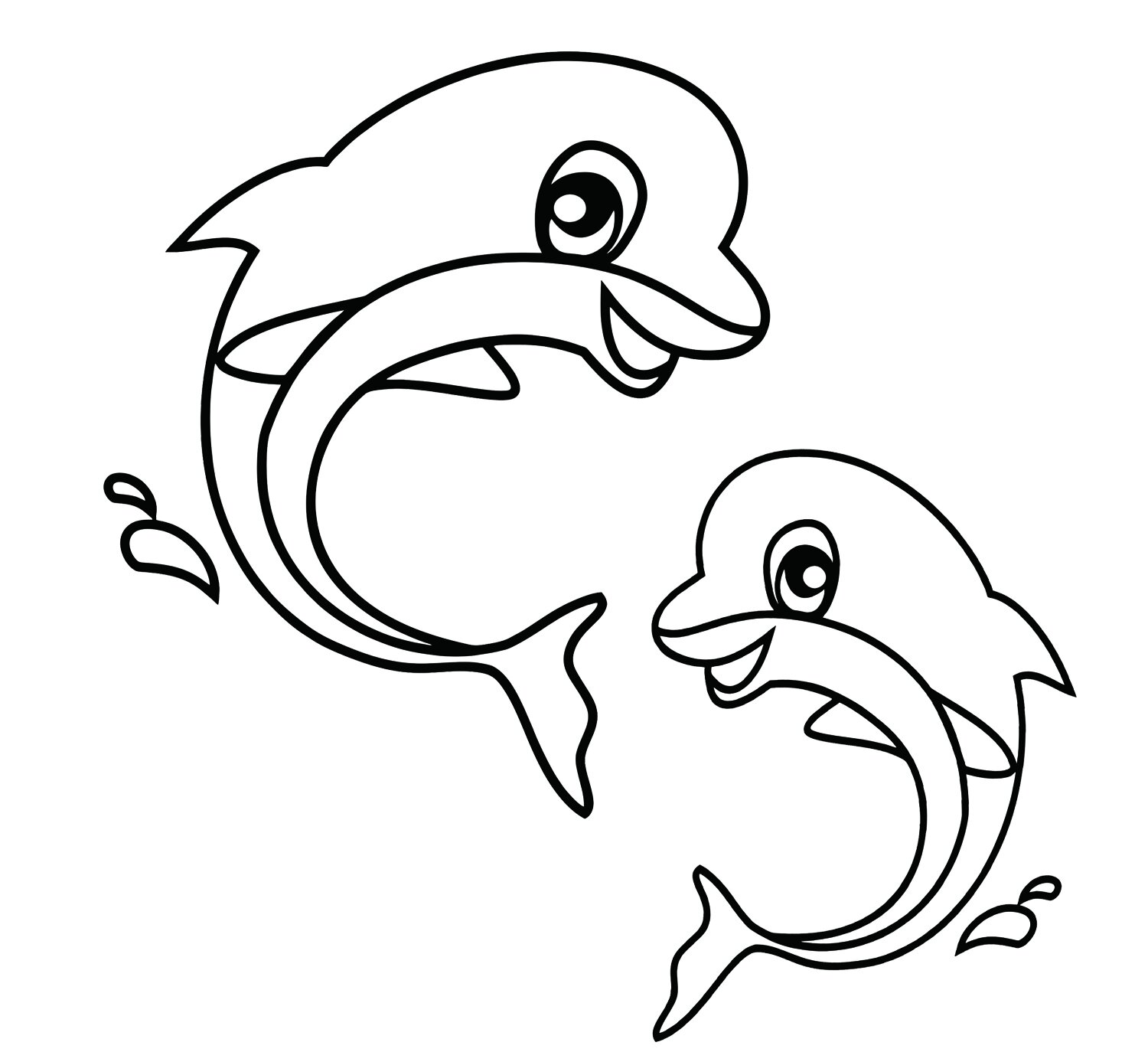 cute dolphins free coloring pages