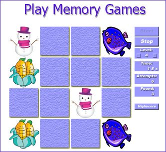 online memory games, concertration computer games, free games for kids