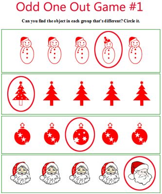  kids Christmas games, Christmas what doesn't belong games, odd one out Christmas games for classroom