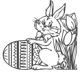 Free easter bunny and egg coloring page