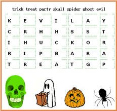 medium halloween games for prek/kindergarten,trick treat party skull spider ghost evil words search for 1st grade students,kids fre ehalloween games
