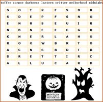 advanced halloween games for elementary school students to search for words draculla toffee corpse darkness lantern critter neiborhood midnight in the words puzzle game