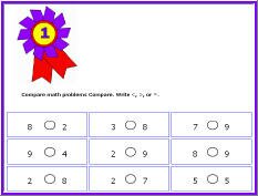 comparing numbers math worksheets for grade 1, grade 2 math worksheets, and math homework