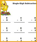 free Easter day theme math subtracting worksheets