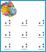 free Easter day theme Beginning Multiplication (primary) -