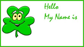 Free St. Patrick's Day name tags and nametag templates