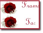 free elegant Valentines day red rose gift labels
