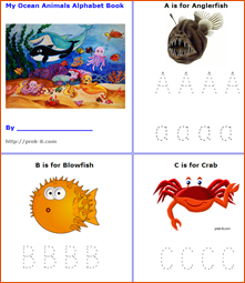 make your own ocean animal alphabet book