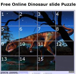Free dinosaur games for kids, free online dinosaur puzzles,dinosaurs sliding puzzles for kids
