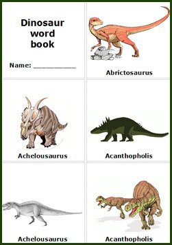 Free printable dinosaur English worksheets, dinosaurs book templates, pre-k/kindergarten dinosaurs lesson plans and theme units