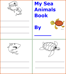 print out a sea animals mini book
