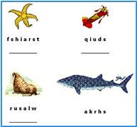 sea animals kids learning activities, ocean animals alphabet games for kids