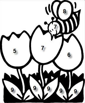 free printable Color by numbers worksheets, preschool math lesson plans