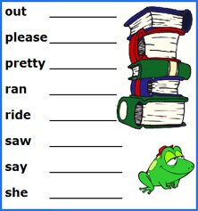 kindergarten spelling worksheets, kindergarten sight words, kindergarten words list
