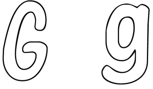 Free printable letter g coloring page, learn to write Letter bctivities