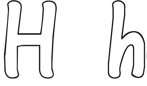Free printable Letter h coloring page, learn to write Letter bctivities