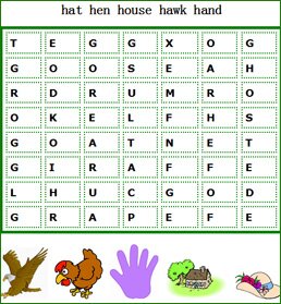free printable easy words search puzzle games, preschool/pre-k words games