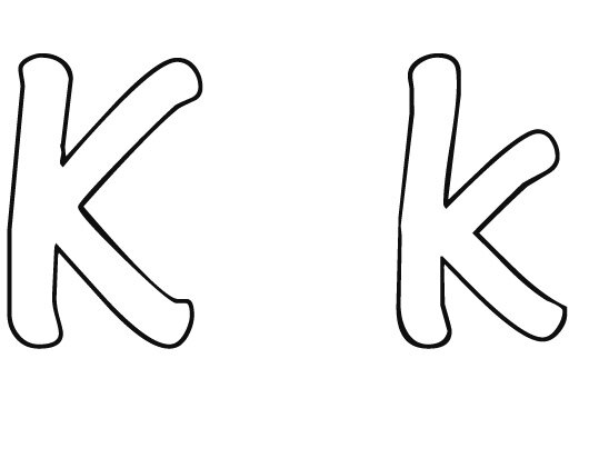 Free printable Letter k coloring page, learn to write Letter bctivities