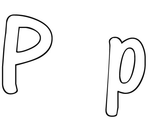 Free printable Letter p coloring page, learn to write Letter bctivities