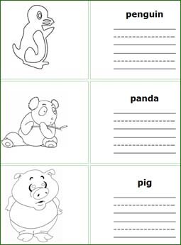 preschool Read, write, and color worksheets for Letter b words, kids learning resources