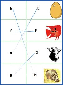 kids English letters worksheets, upper case and lower case letters