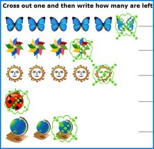 free printable preschool cross out and counting games
