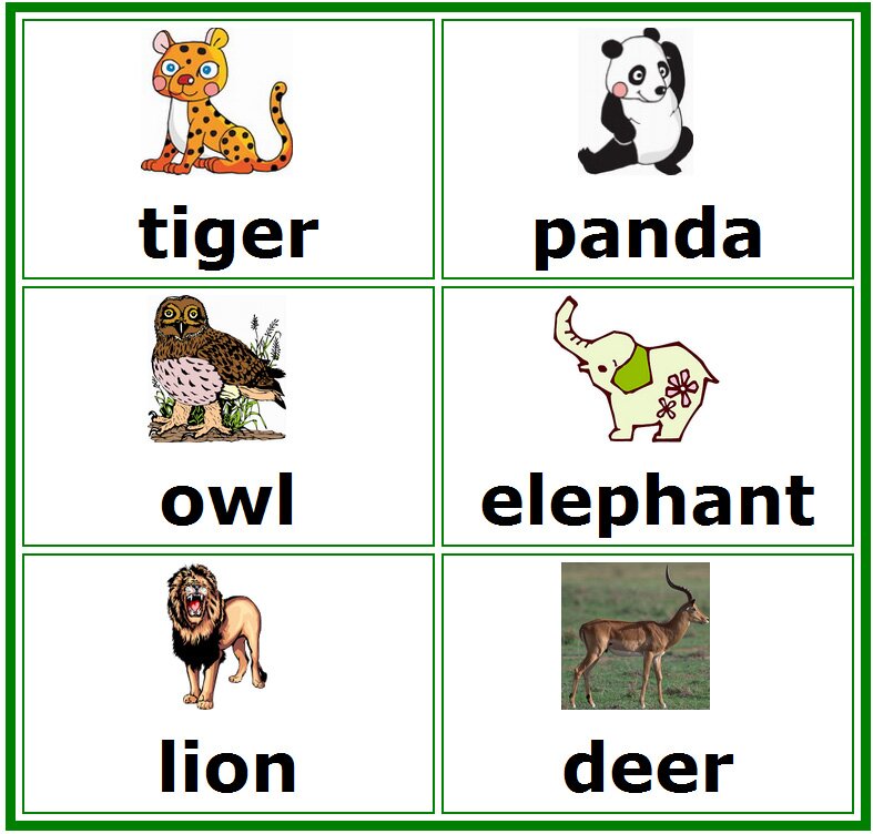 jungle animals word walls, free preschool words games and activities