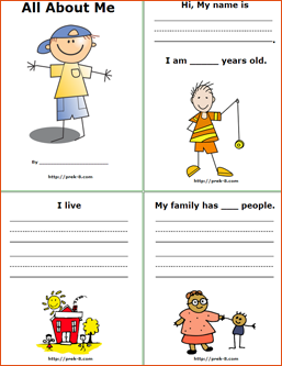 free printable ALL ABOUT ME book for BOYS