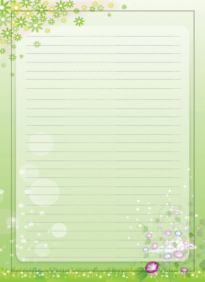 Elegant spring season paper with borders for creative writing
